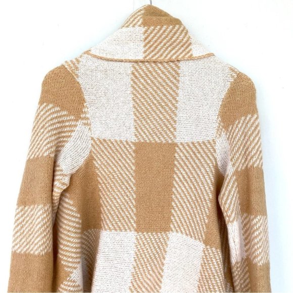 Pink  Lily cardigan with waterfall front, plaid - Picture 8 of 11